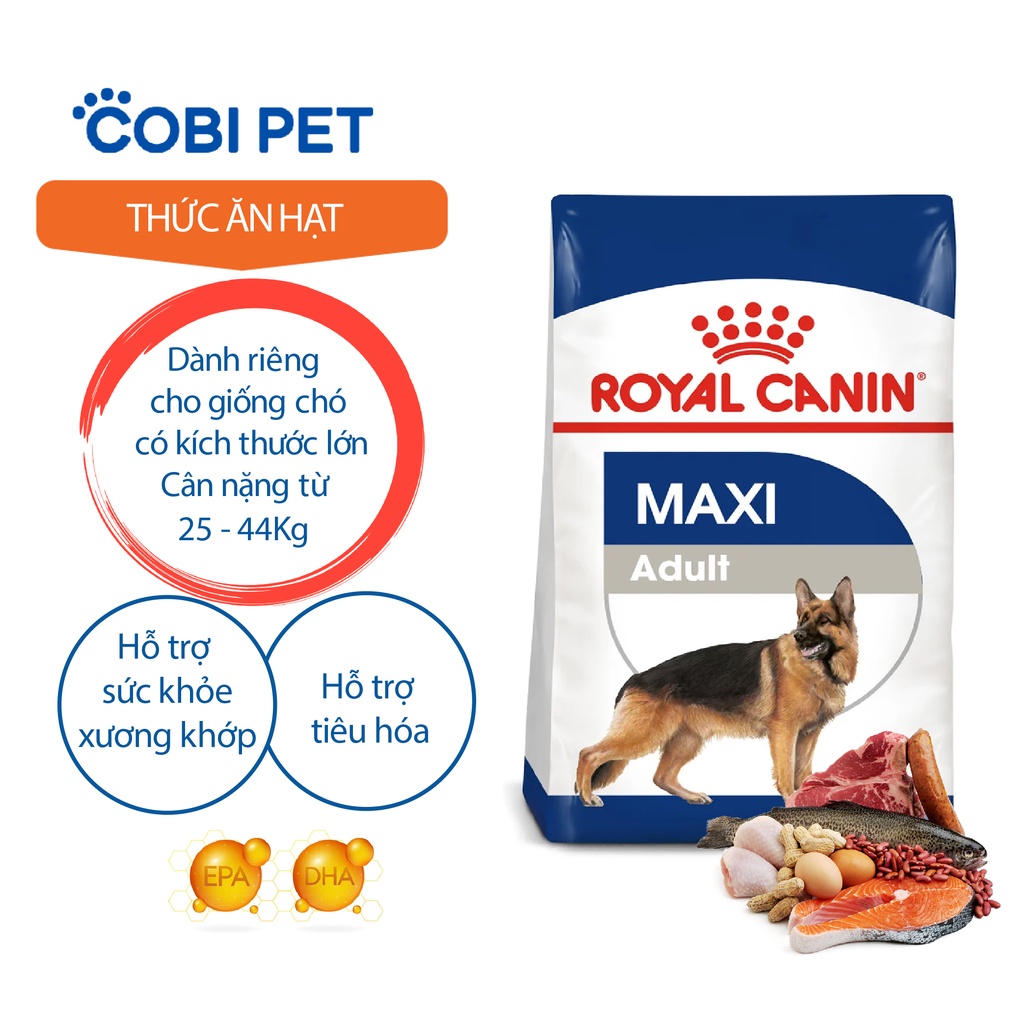 Thức Ăn Hạt Cho Chó Trưởng Thành Có Kích Cỡ Lớn ROYAL CANIN MAXI ADULT