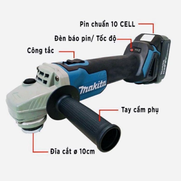 Máy Cắt Pin MAKITA 118V Dây Đồng 100% Không Chổi Than- Tặng lưỡi cưa xích cắt cây - Máy Cắt Pin - Máy Mài Pin (bảo hành