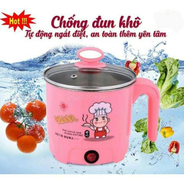 Nồi Lẩu, Ca Nấu Mì Siêu Tốc 18Cm Mini Đa Năng, Chiên, Hấp, Lẩu, Rán Siêu Tiện Dụng