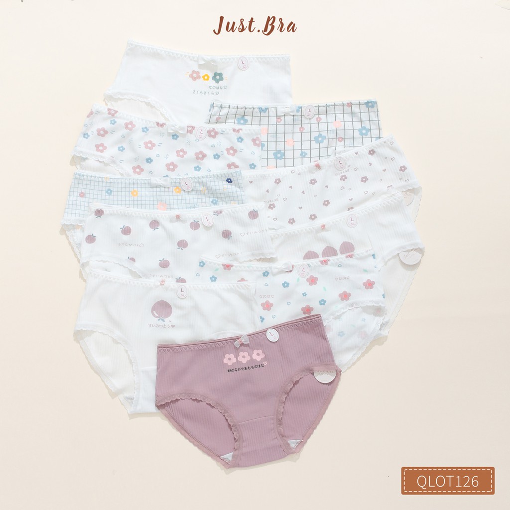 Quần lót Just Bra họa tiết xinh xắn, chất liệu cotton thoải mái QLOT126