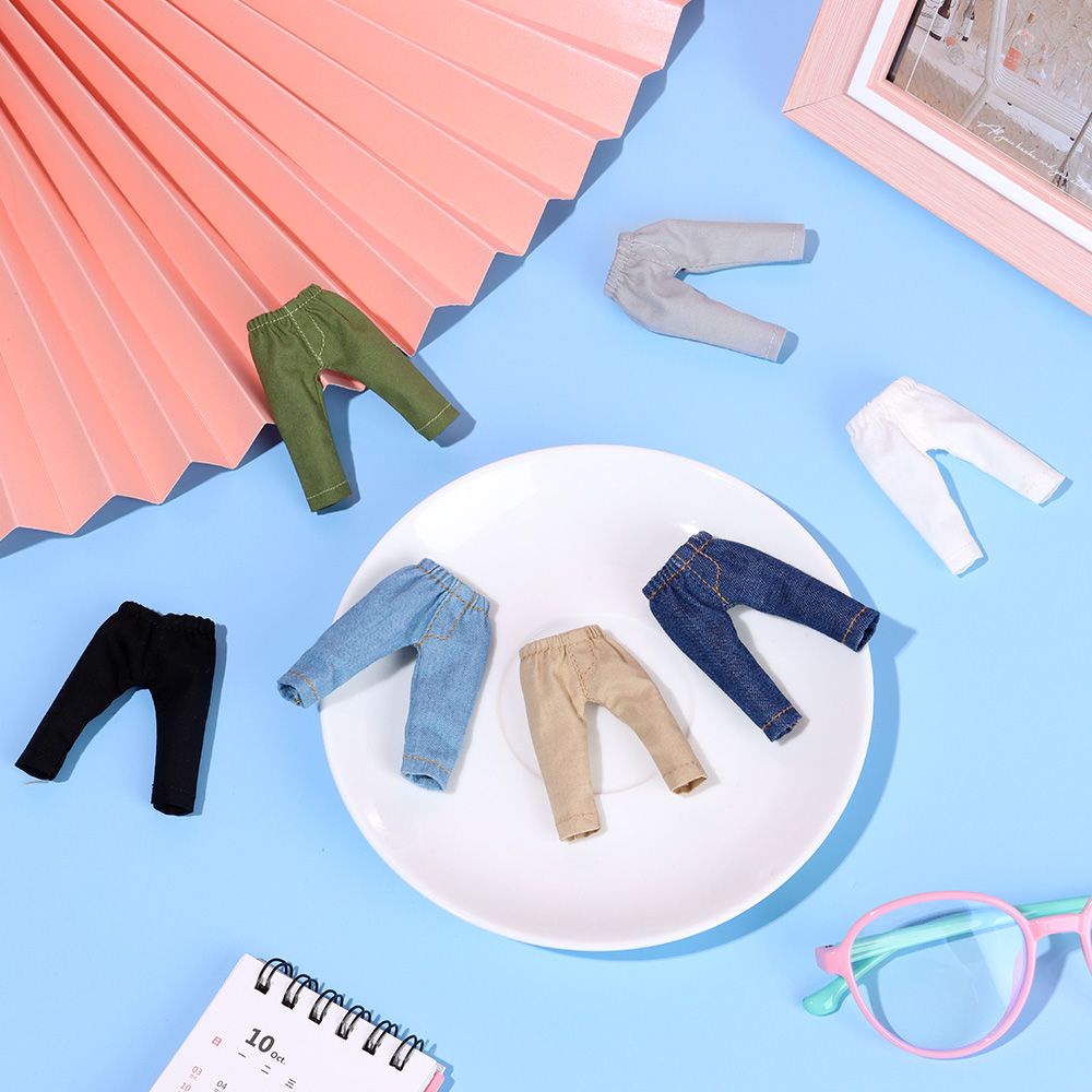 Quần jean denim nhiều màu tùy chọn chất lượng cao cho búp bê tỉ lệ 1/11 1/12