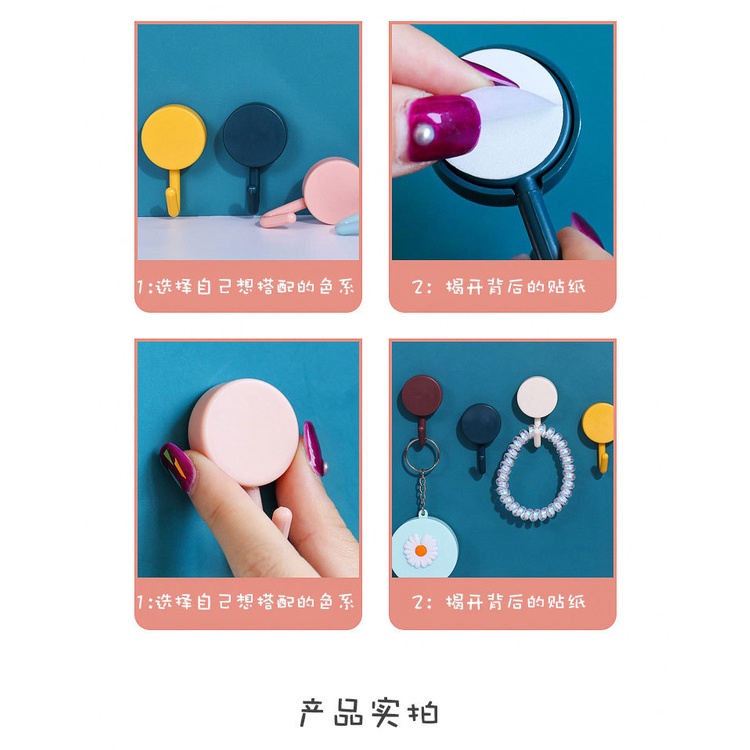 Set 10 Móc dính tường màu morandi