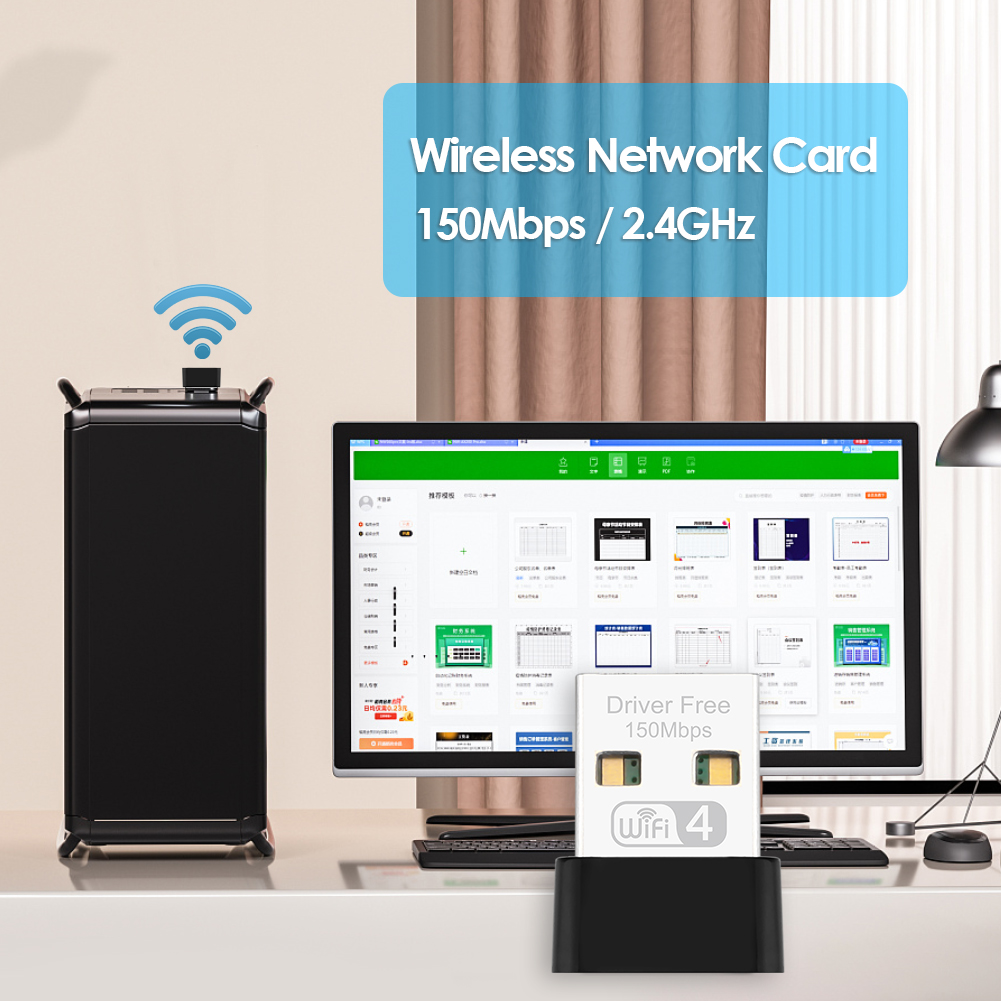 Bộ Chuyển Đổi Thẻ Mạng Wifi 150mbps 2.4ghz Cho Windows 10 / 8 / 7xp Máy Tính Wd-1513e Usb | BigBuy360 - bigbuy360.vn