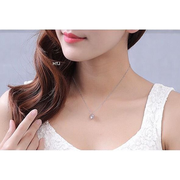Dây chuyền nữ bạc thật mặt rubic xinh xắn/ Trang sức bạc JQN gian hàng uy tín, chất lượng