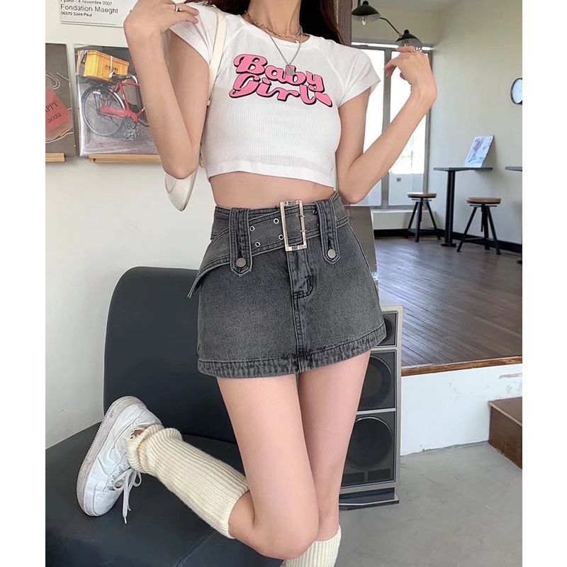 Chân Váy Denim Lưng Cao Thiết Kế Hợp Thời Trang Cho Nữ