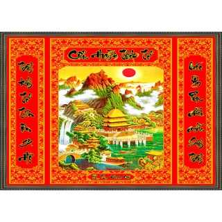 Tranh dán tường 3D Trang trí bàn thờ Cửu Huyền Thất Tổ BT0001