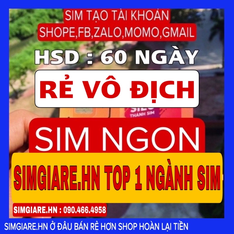 ( Rẻ Vô Địch ) Sim VietNamobile tạo tài khoản giá rẻ