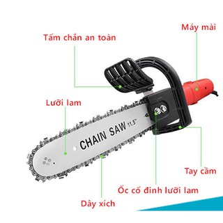 Bộ Lưỡi Cưa Xích Gắn Máy Cắt Mài Cầm Tay Chain Saw 11.5 Inch