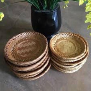 Tre tự nhiên- Đĩa mẹt tre hun khói các size -Mây tre đan việt