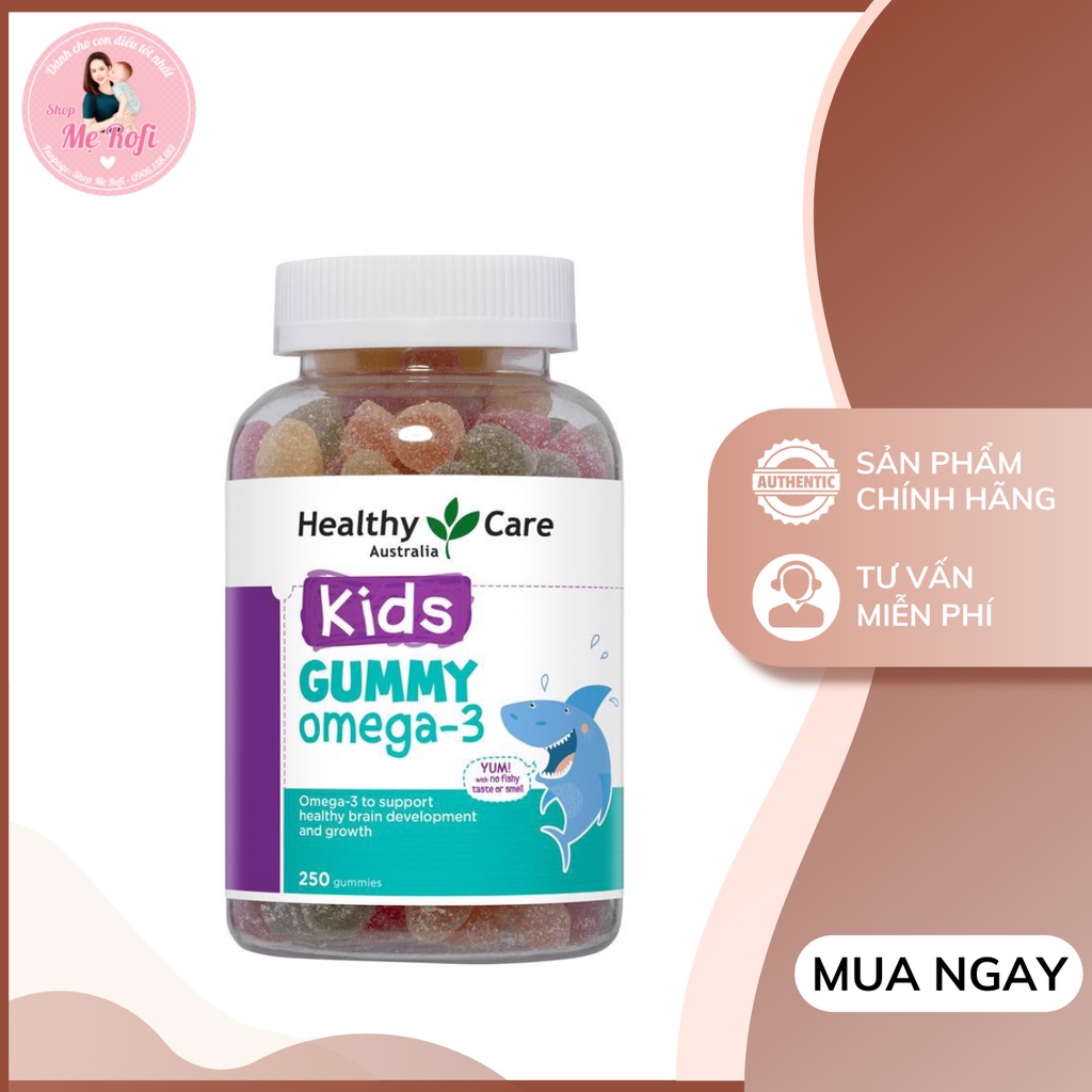 Kẹo dẻo Gummy Omega 3 Úc Healthy Care cho bé lọ 250 viên - Mẹ Rofi