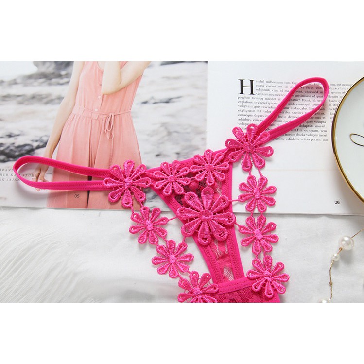 Quần lót sexy lọt khe nữ ren thêu hình hoa cao cấp trẻ trung, thoải mái, thoát mát (MS 03048) Anna Shop