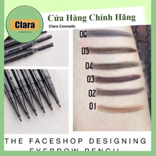 Chì kẻ mày the face shop - chì kẻ mày 2 đầu the face shop designing eyebrow pencil -clara
