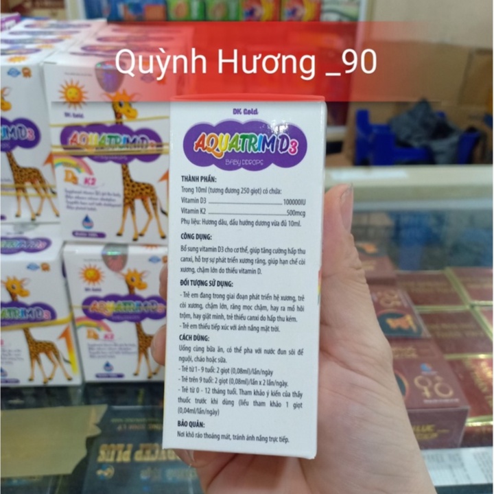 Aquatrim D3 Baby Drops 10ml giúp bổ sung D3 và K2 cho cơ thể bé
