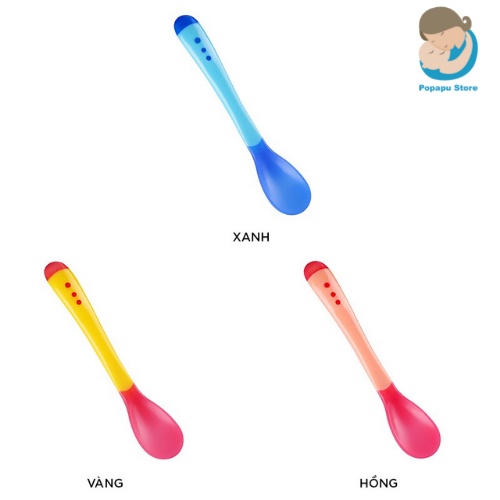 Bát ăn dặm kèm thìa ăn dặm báo nóng bón cháo đút bột chất liệu silicon an toàn cho bé - Popapu store