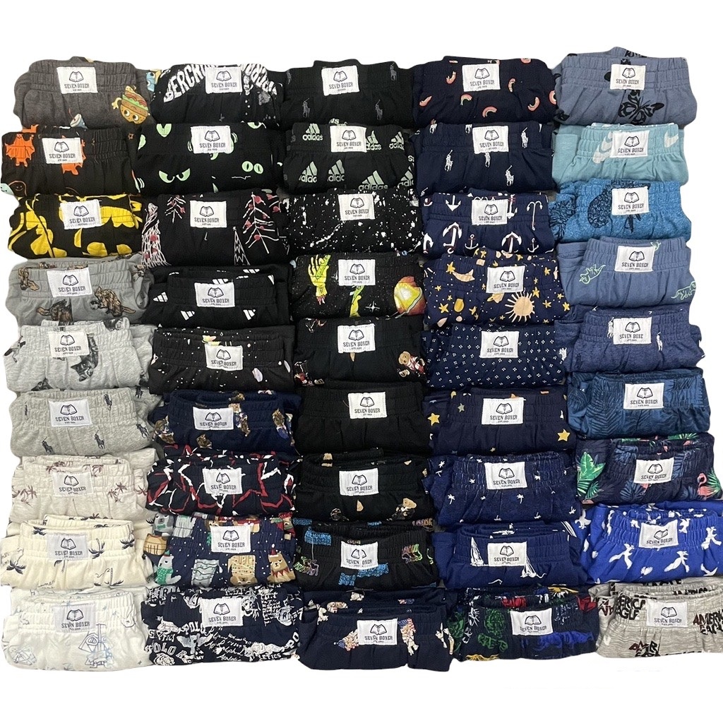 Quần đùi nam thun cotton, quần ngủ nam họa tiết 40-->90kg