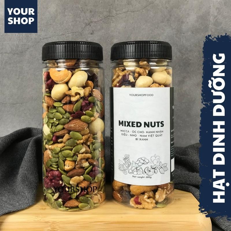 Hạt Mix Dinh Dưỡng Granola 8 loại hạt, ngũ cốc bà bầu gồm macca, óc chó, hạnh nhân, điều, bí xanh, nho, việt quất