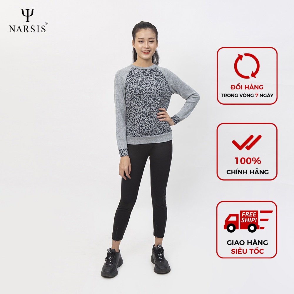 Áo len nữ Narsis L0025 màu ghi vằn đen