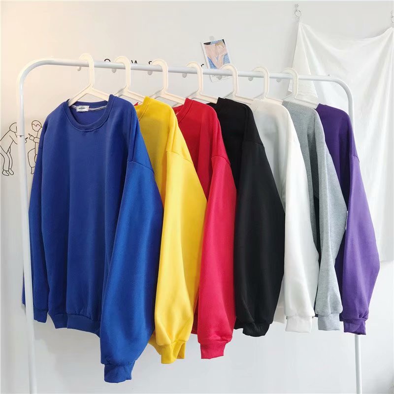 ✦ AFFLIGA ✦Áo thun nam tay dài cổ tròn màu trơn đơn giản size lớn 120000-5XL