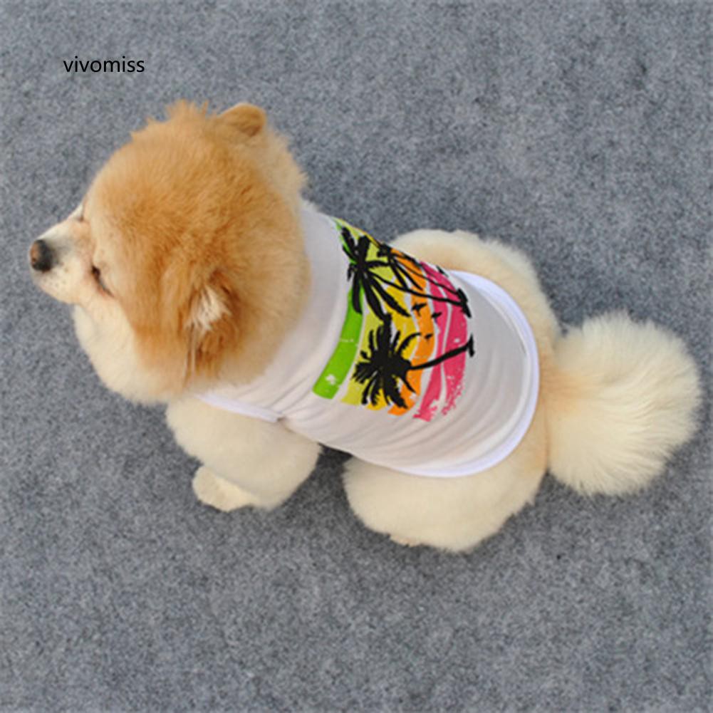 Áo thun in hình cây dừa dễ thương cho thú cưng