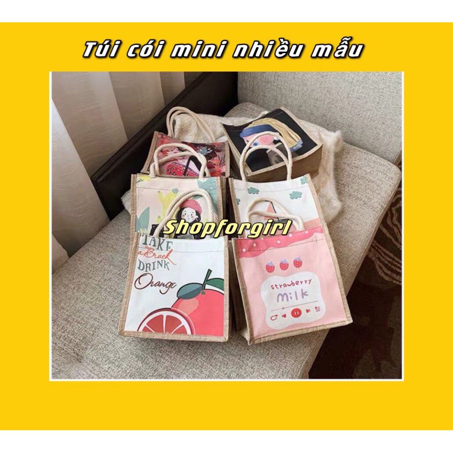 Túi cói phong cách in hình 6 mẫu -shopforgirl