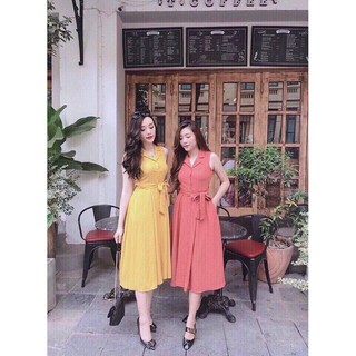 Đầm midi sát nách