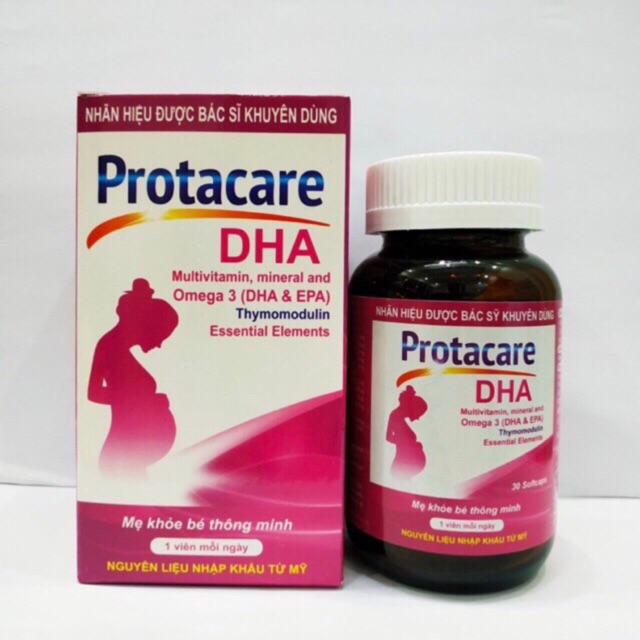 (Nhà thuốc 24h/7) Protacare DHA Viên bổ bà bầu Bổ sung sắt, acid folic, vitamin cho mọi phụ nữ mang thai và cho con bú
