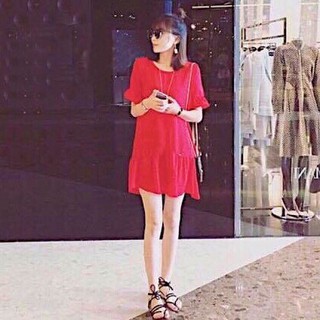 Đầm váy freesize đỏ đan dây sau