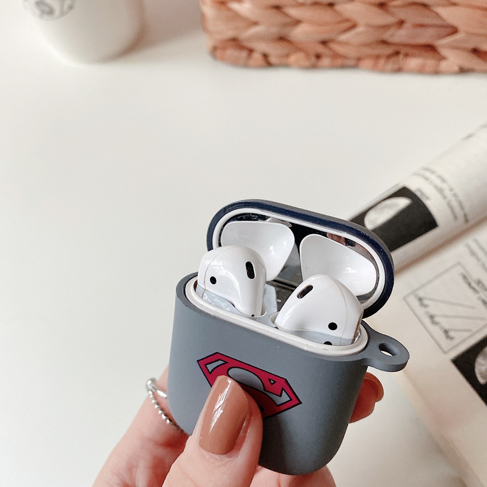 Vỏ Bảo Vệ Hộp Sạc Tai Nghe Airpods 1 / 2 / Pro Bằng Tpu Mềm Hình Siêu Anh Hùng / Người Nhện / Captain America / Batman