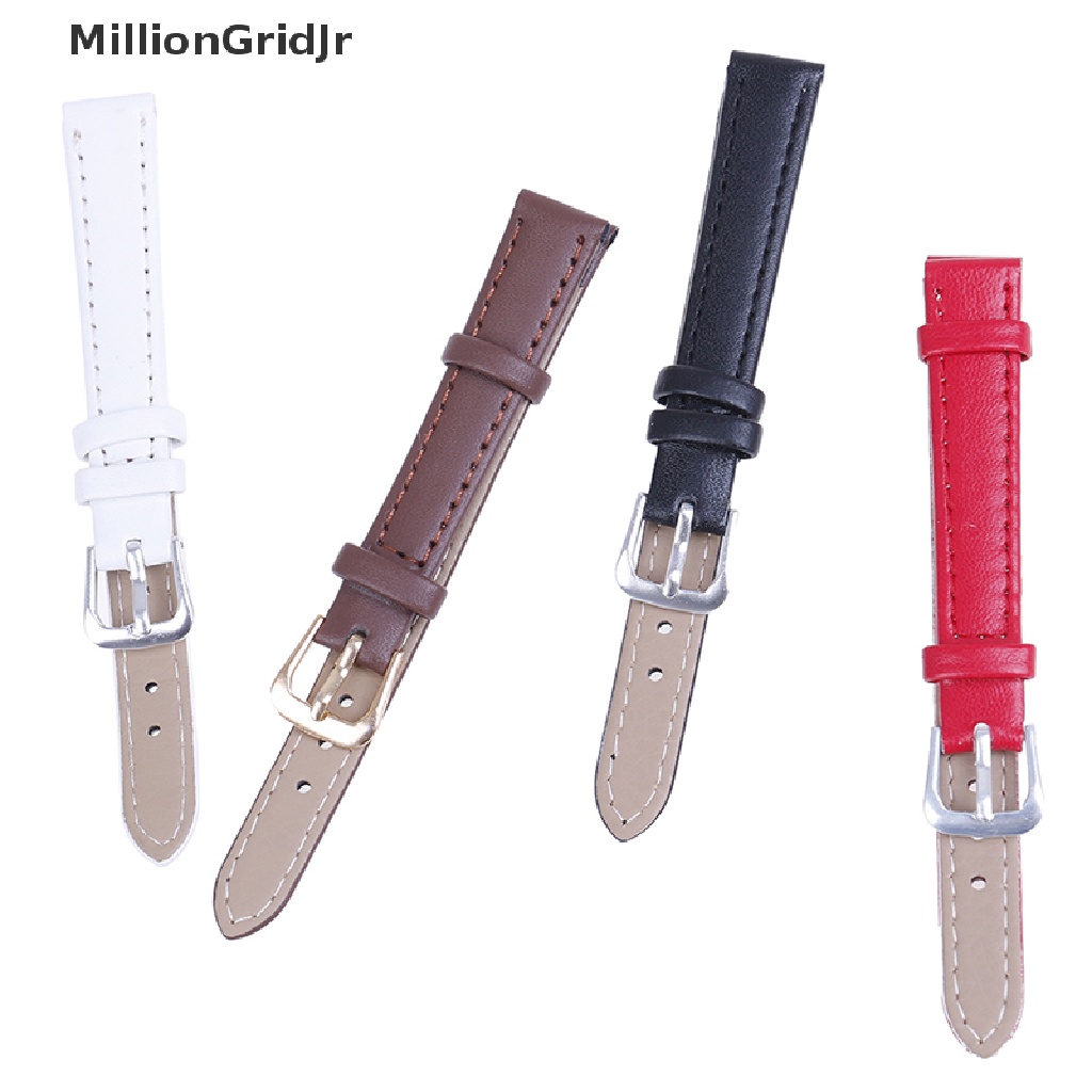 Dây Đeo Đồng Hồ Bằng Da PU Màu Kẹo Trơn 12mm