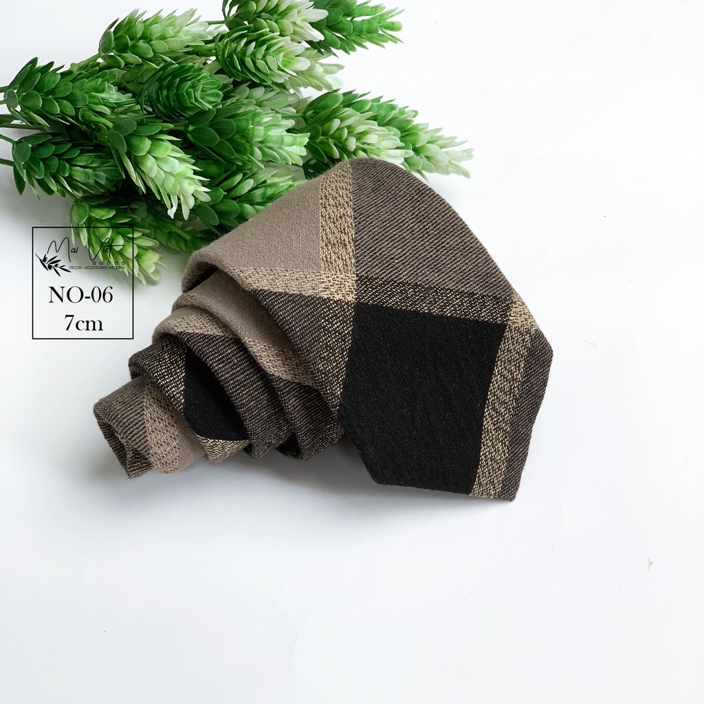Cà vạt nam, cà vạt kẻ caro bản 7cm nhiều họa tiết đẹp