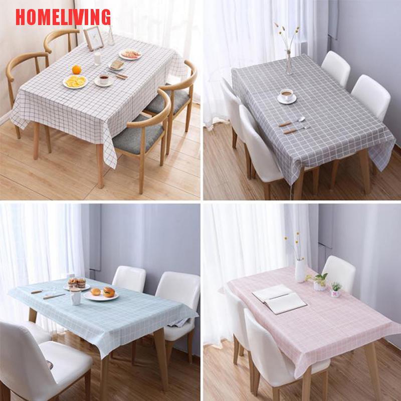 Khăn Trải Bàn Vải Lanh Kẻ Caro Trắng Đen Sang Trọng