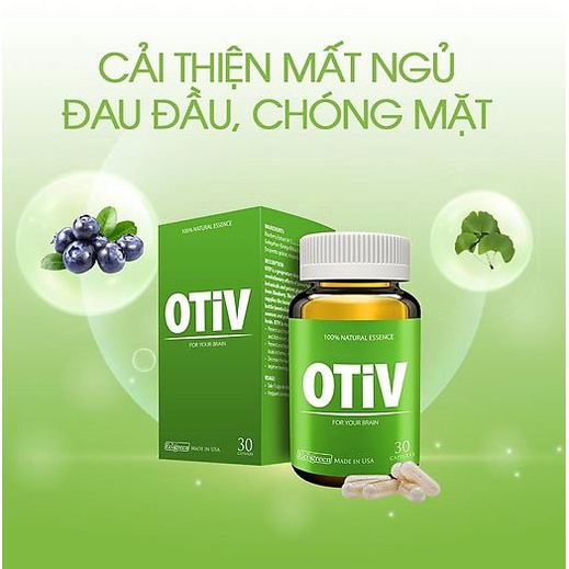 Otiv Bổ não hộp 30 viên dưỡng não -  Tuần hoàn não từ thảo dược, hoạt huyết dưỡng não