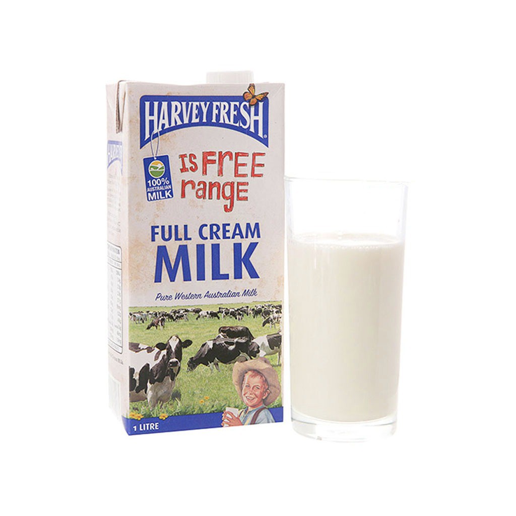 COMBO 12 Hộp Sữa Tươi Tiệt Trùng Nguyên Kem Harvey Fresh 1L (Úc) - Date: 28/09/2023