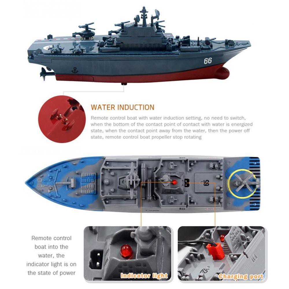Mô Hình Tàu Chiến Điều Khiển Từ Xa Chống Thấm Nước Cho Bé