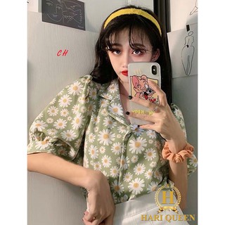 Áo sơ mi hoa cúc cổ vec COH0620