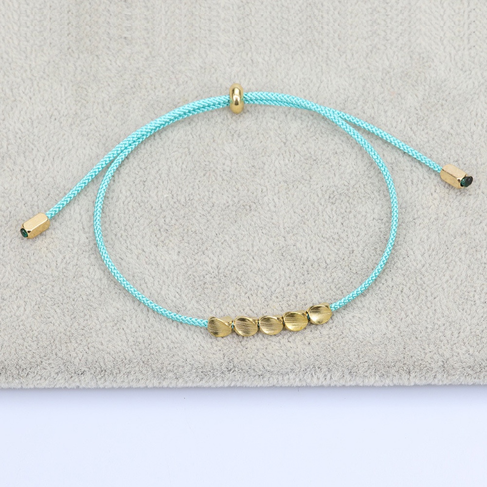 Vòng Tay Dây Bện Xỏ Hạt Đồng Màu Đỏ Đen Handmade Có Thể Điều Chỉnh Cho Nam Và Nữ