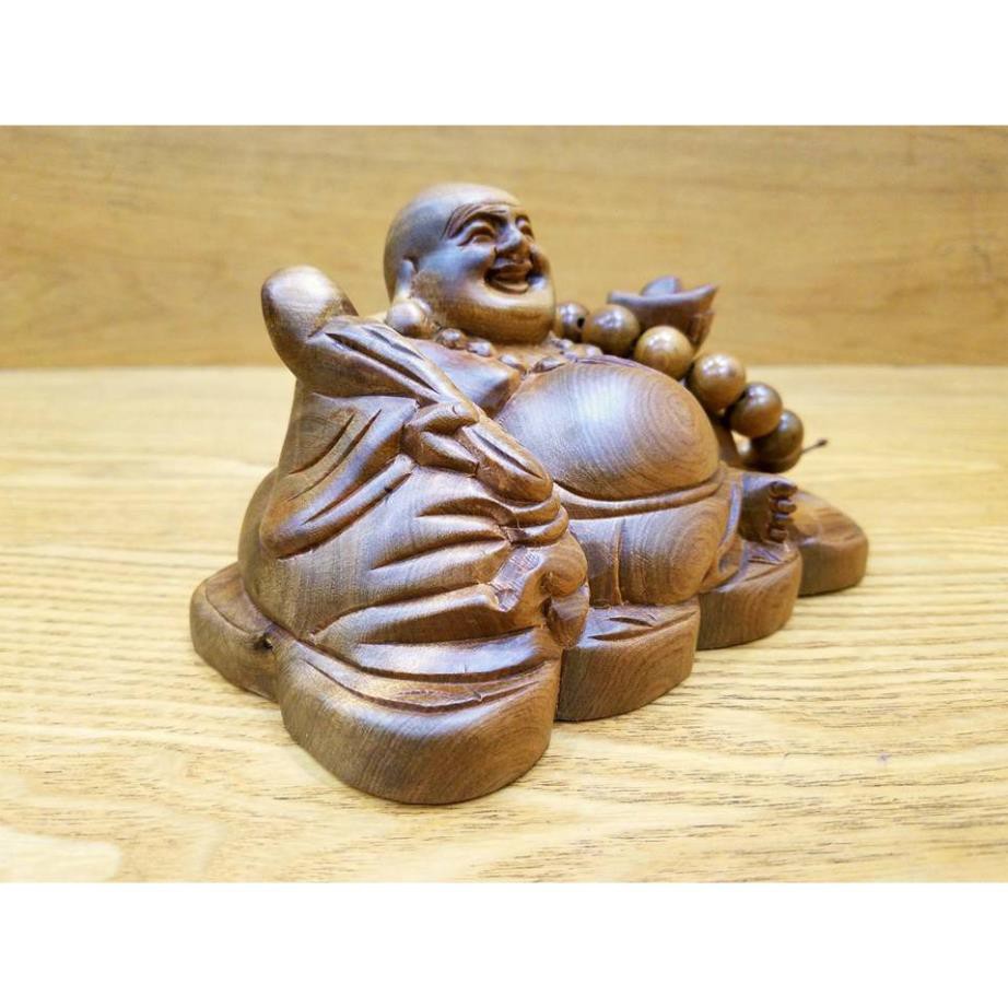 tượng phật di lặc để ô tô gỗ bách xanh. Tặng vòng gỗ bách xanh. | BigBuy360 - bigbuy360.vn