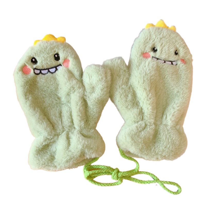 Găng Tay Lông Xù Họa Tiết Gấu Dễ Thương Dành Cho Nữ