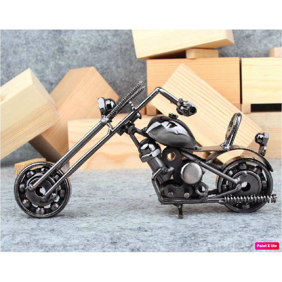 Mô hình M33 xe máy motor mô tô sắt phong cách Retro Vintage handmade trang trí bàn