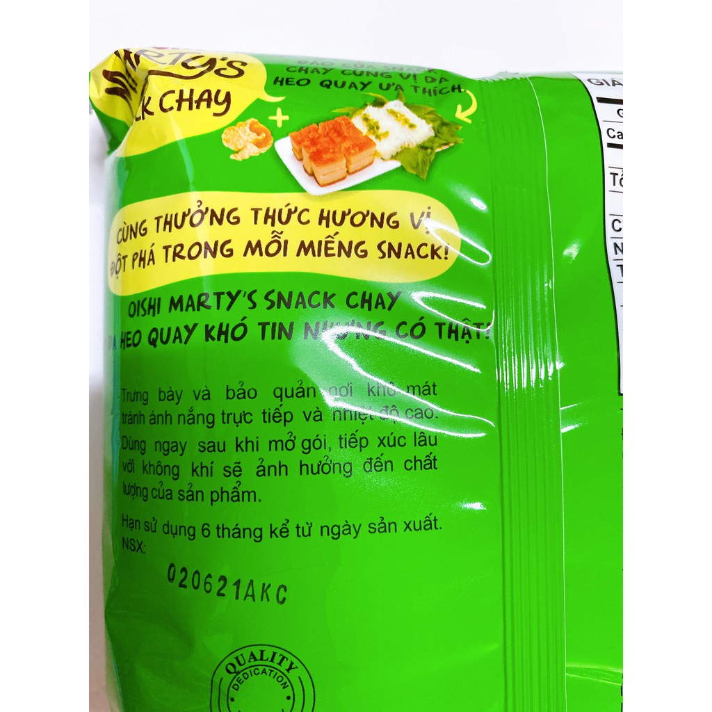 Bánh Snack chay vị da heo quay Oishi 40g