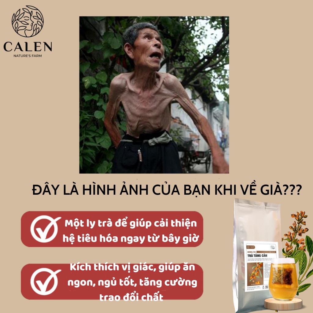Trà Tăng Cân tăng cơ Calen, ăn ngon ngủ ngon cho người cơ địa gầy lâu năm,mập thịt, không tích nước