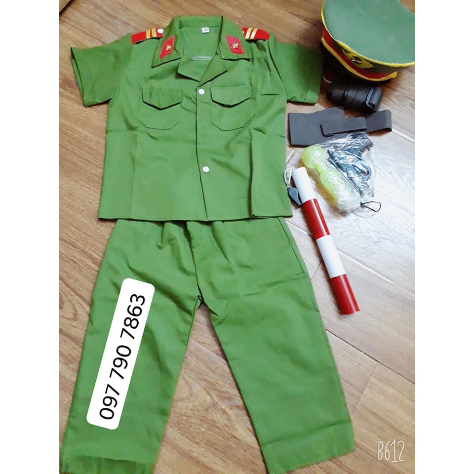Bộ Quần Áo Công An  Hình Sự Cho Bé Yêu Đầy Đủ Phu Kiện