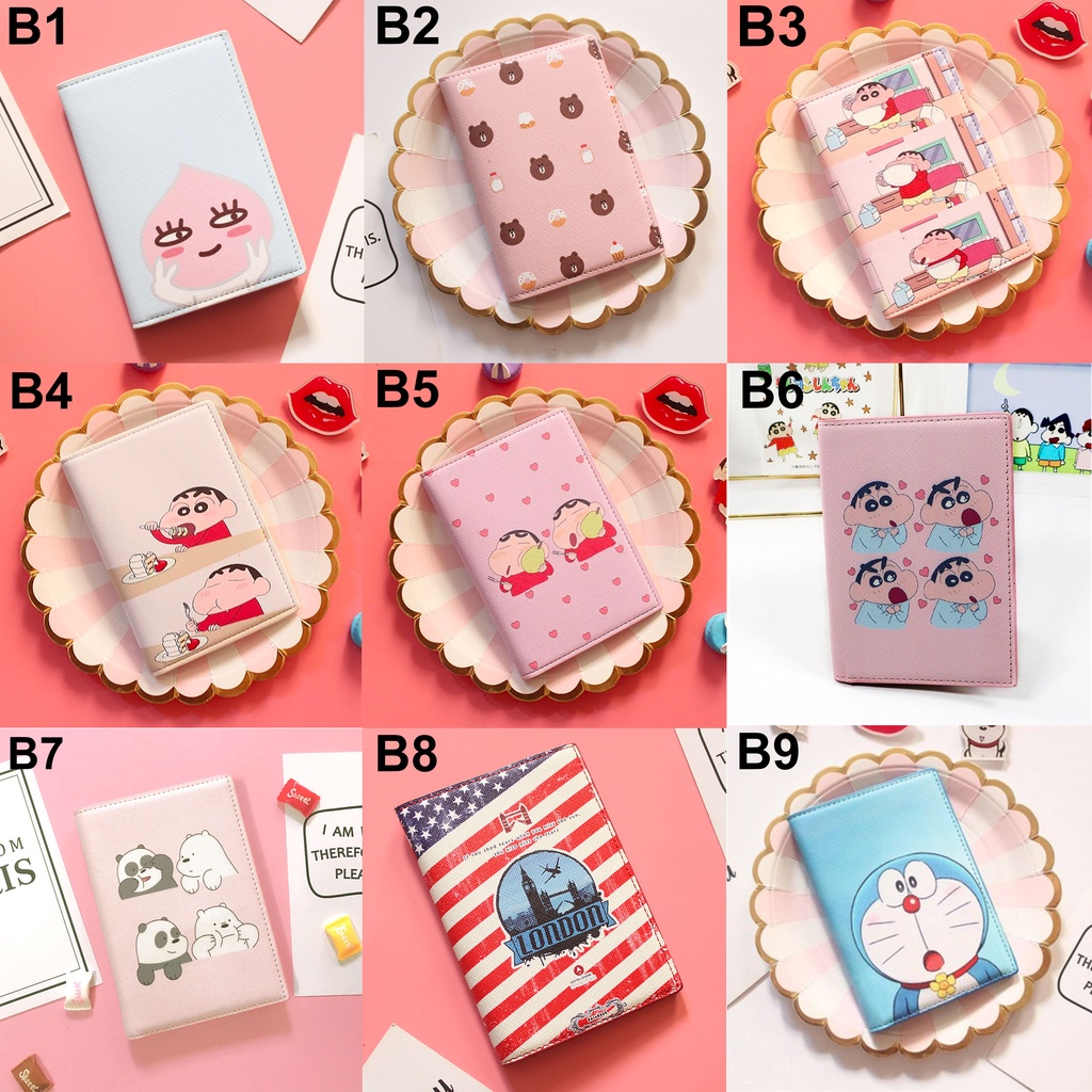 Vỏ Bọc Hộ Chiếu Ví Đựng Passport Cover Gấu thỏ Brown Cony Hoạt Hình Dễ Thương Nhóm 1