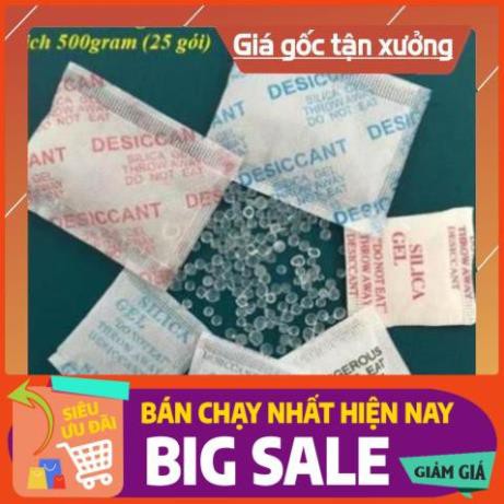[NEW] Gói Hút Ẩm Silicagel 20g Bịch 500gram (25Gói) sử dụng trong thực phẩm, quần áo, giày dép, khửi mùi hôi