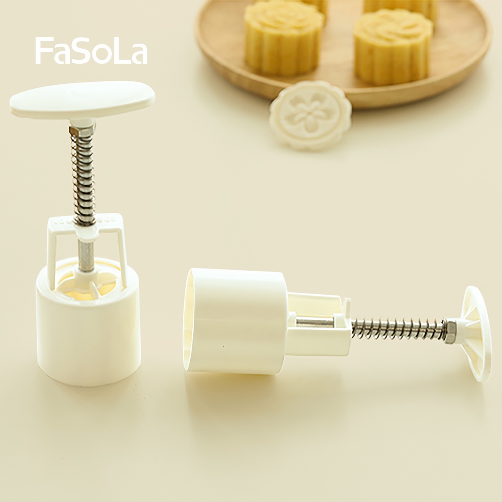 Khuôn bánh trung thu lò xo 4 mặt tròn FASOLA FSLDZ-229C