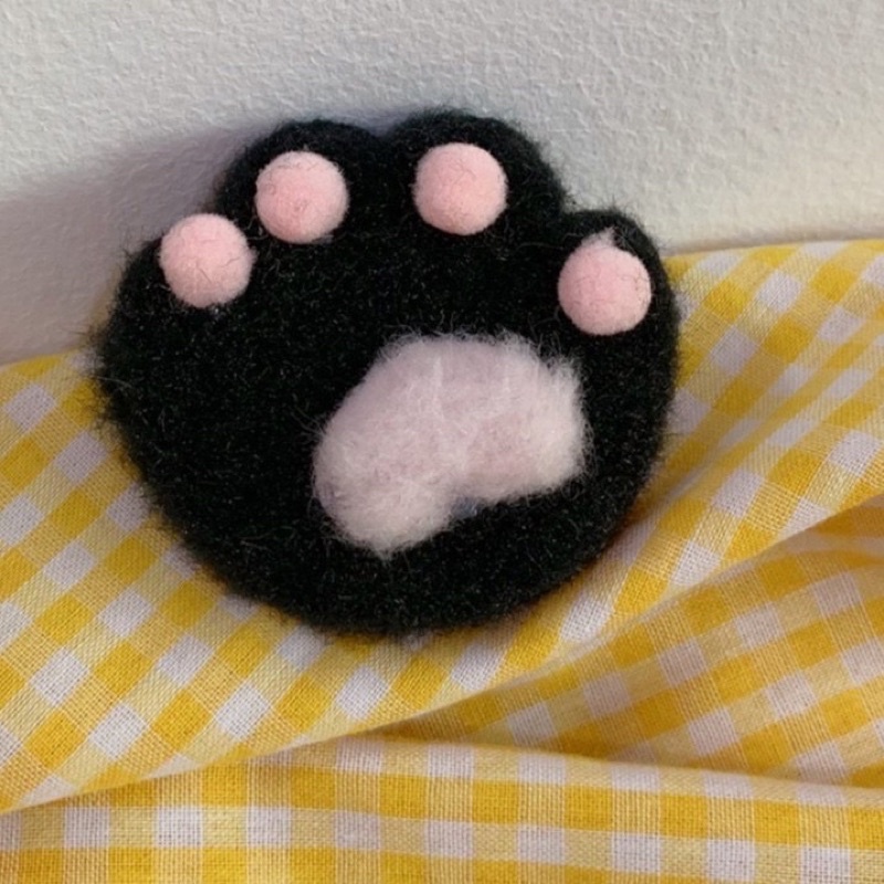 Kẹp tóc bông hình chân cún màu sắc ngọt ngào dễ thương phong cách Hàn Quốc