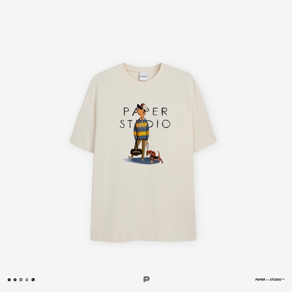 Áo thun nam ngắn tay in Boy & Dog chất cotton 2 chiều cao cấp