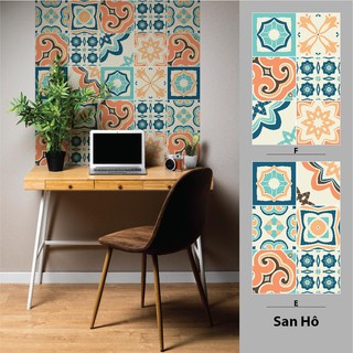 Decal gạch bông dán tường bộ San Hô