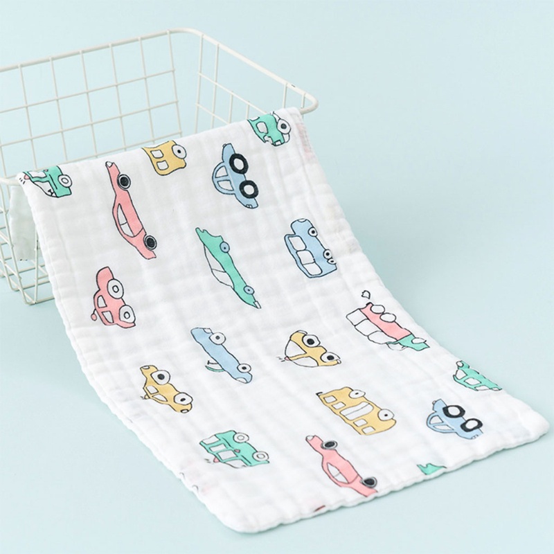 Yếm Ăn Cotton 6 Lớp In Họa Tiết Hoạt Hình Dễ Thương Dành Cho Các Bé
