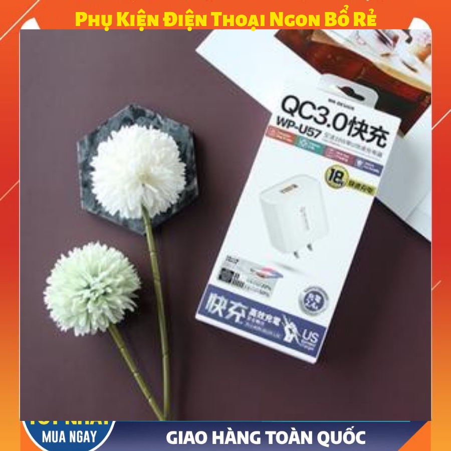 Bộ sạc nhanh , kèm dây sạc WK U57, củ 18W